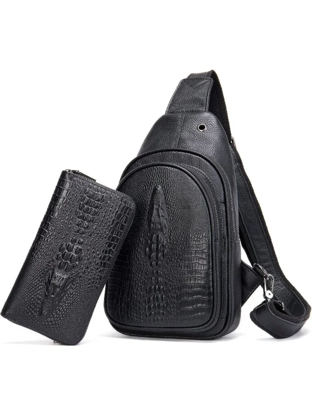 Stylish Genuine Leather Long Wallet for Men - Zip Around, Checkbook & Card